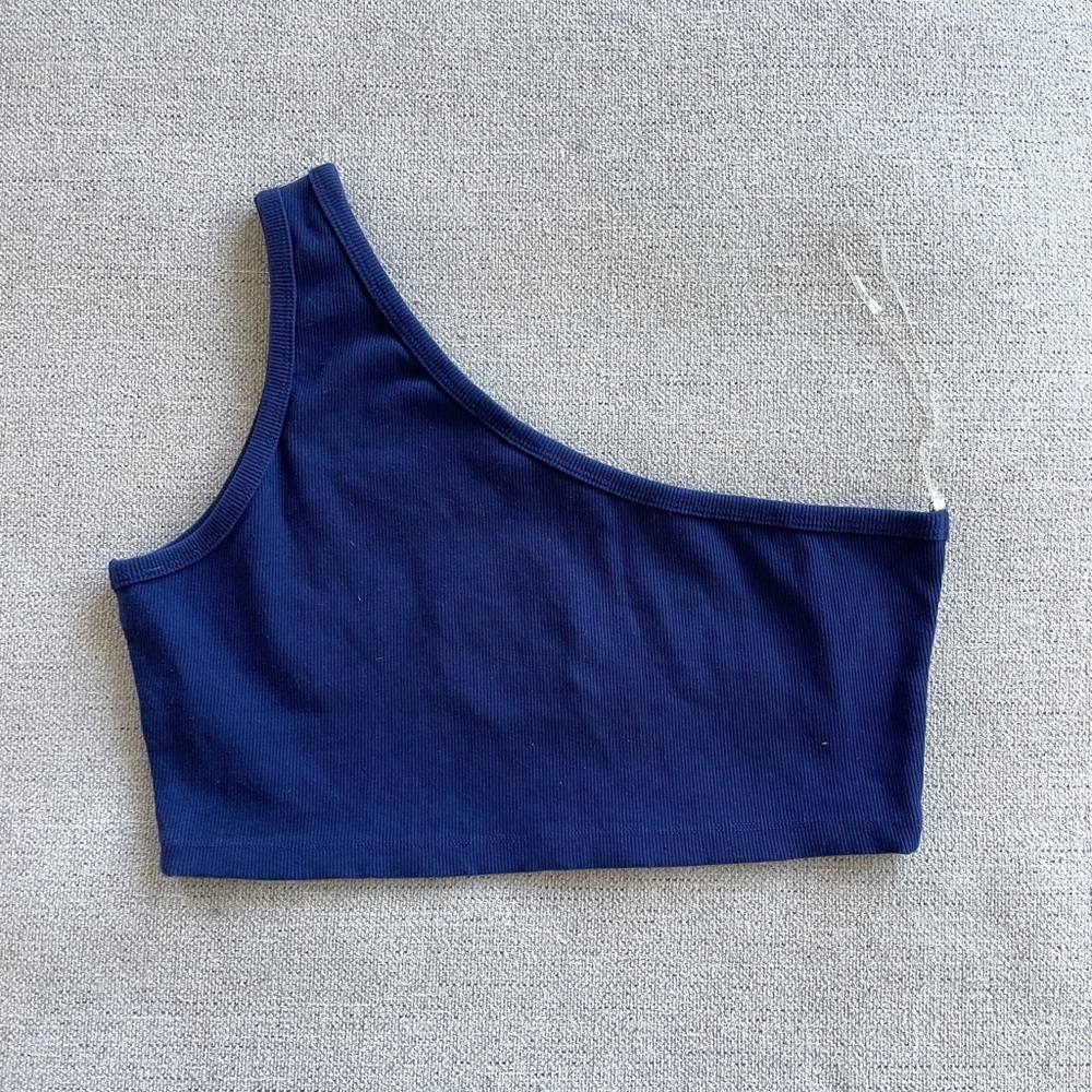 Hype and Vice Custom college UCSB Gauchos Blue One-Shoulder Crop Top size M - Picture 4 of 8